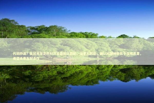 代码抄袭？美团光年之外AI浏览器团队致歉，当事人回应：确认问题并非出于主观恶意，希望未来友好合作