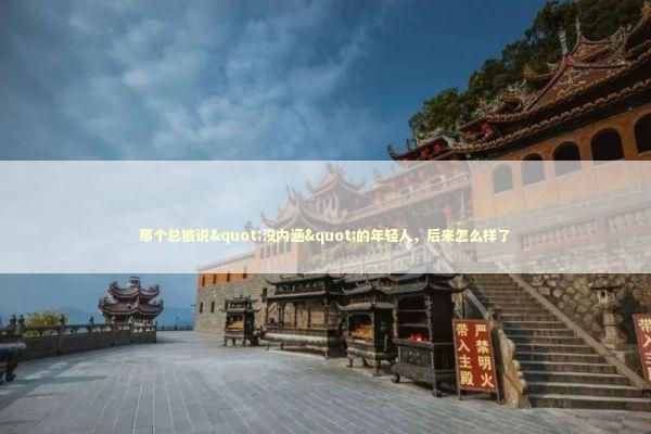 那个总被说"没内涵"的年轻人，后来怎么样了